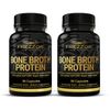 FREZZOR Bone Broth Protein Capsules 100% Grass Fed, Non GMO, All Natural, 2 Pack