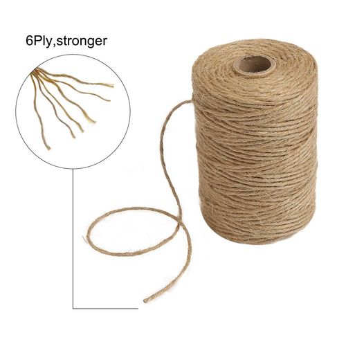 tenn well 100M Natural Jute Twine String, 6 Ply 2.3mm Thick Garden Twine String for DIY Crafts, Gift Wrapping, Bundling Packing and Gardening (Brown)