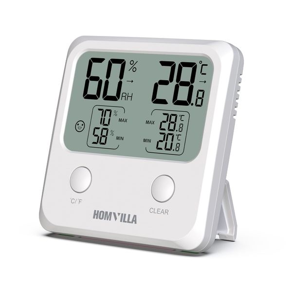 HOMVILLA Igrometro Termometro per Interno con MAX MIN, Grande Schermo Igrometro Digitale, Termoigrometro, Indicatore di Comfort, Monitor di Temperatura e Umidometro per Il Comfort Home Office