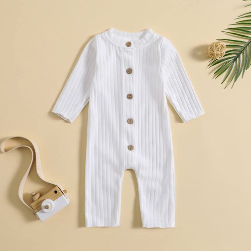 Aoswep - Lovely Solid Color Baby Long Sleeve Jumpsuit baby girl bodysuit (3-6 Months)
