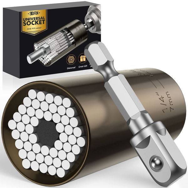 Gifts for Men Universal Socket Wrench - Idea Gifts for Men Dad Grandad Him Boyfriend Husband Valentine Gift Fathers Day Birthday Presents Hand DIY & Tools Tech Gadgets Multi Tool Socket Wrench Set