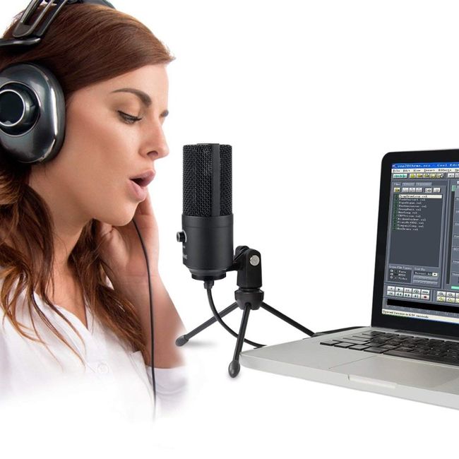 FIFINE USB Microphone, Metal Condenser Recording Microphone for Laptop MAC  or Windows Cardioid Studio Recording Vocals, Voice Overs,Streaming  Broadcast and  Videos-K669B Black 