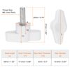 sourcing map 10pcs Wing Knobs M6 x 20mm Male Thread Plastic Tee Stud Knobs T Threaded Handles Hand Clamping Tightening Thumb Screws Thumbscrew, White
