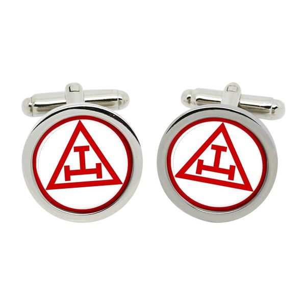 Royal Arch Masonry Triple Tau Cufflinks in Chrome Box
