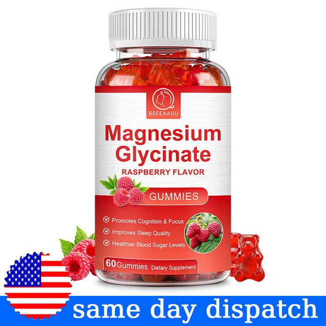 Magnesium Glycinate Gummies 500mg Improve Sleep Promotes Cognition & Focus 60pcs