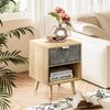 White Nightstand LED Light Bedside Table Cabinet 3 Drawer Bedroom High Gloss