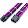 8 Pin PCIE GPU Sleeved Extension Cable 30cm + 2 Cable Combs - Shakmods (Pink & Black)