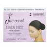 Jac-O-Net Tiny Mesh Hair Net - Chignon Bun Size, Dark Brown, 2 Nets Per Pack [1 Pack]