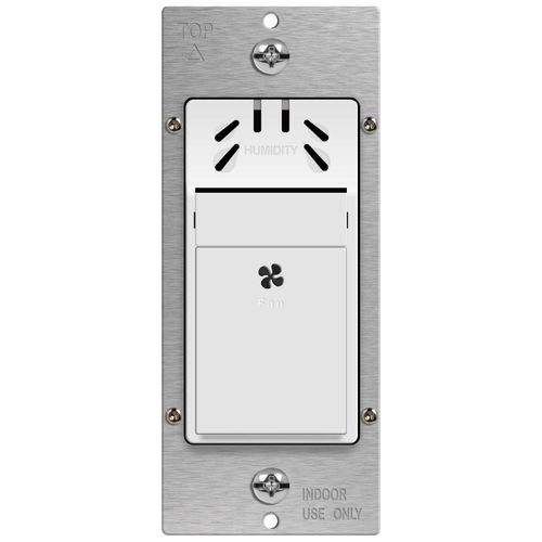 TOPGREENER Humidity Sensor Switch for Ventilation Fan, Air Moisture Detection, Bathroom Fan Automated Control, Adjustable Timing, Neutral Wire Required, UL Listed, TDHS5-N, White