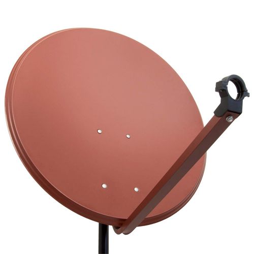Premium X Satellite Complete System 80 cm Satellite Antenna Brick Red Satellite Dish Quad LNB Wall Mount 45 cm SAT 4 Subscribers