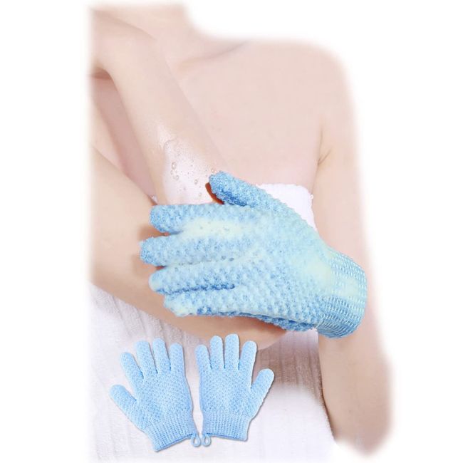 ReTORUE Bath Glove Body Towel Body Wash Towel Nylon Towel (Blue)