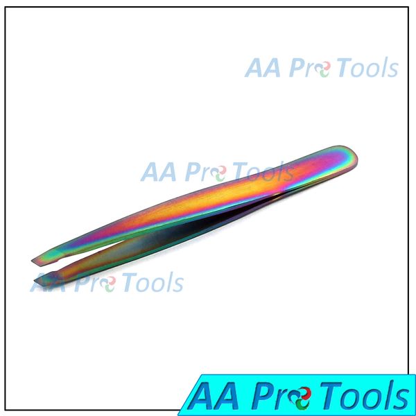 Titanium EYEBROW TWEEZERS SLANT PRECISION TIPS