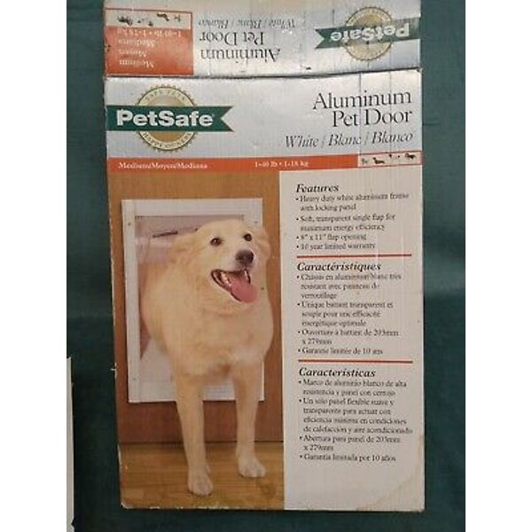 PetSafe Aluminum Pet Door White Medium For Dogs Up To 40lbs preowned