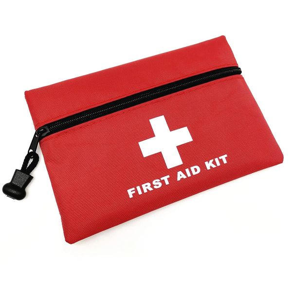 Mini First Aid Kit Empty, Compact First Aid Bag Pouch for Emergency Travel, Home, Office, Car, Outdoor Camping, Hiking, Backpacking, Boating, Cycling (Bag Only)