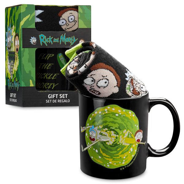 Rick and Morty Mug and Socks Set Pickle Rick Portal Mug Gift Set