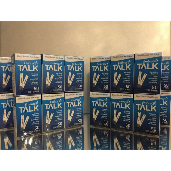 Embrace TALK Blood Glucose Test Strips 1200 Qty.  Exp 12/2024. Free shipping