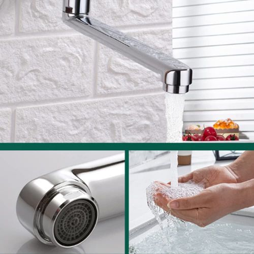 MEOMER Single Cold Water Faucet, Brass Stainless Steel Faucet, Lead Purifier, Single Handle Faucet, Wall Faucet, Single Faucet, Side Faucet, In-Wall Faucet, 360 Degree Rotating Horizontal Faucet