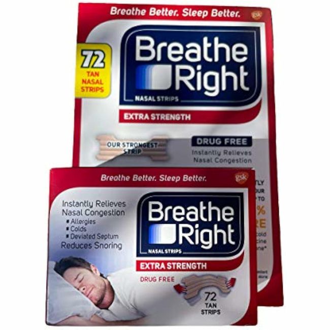 Breathe Right Extra Nasal Strips, 72 Count, 4 Pack