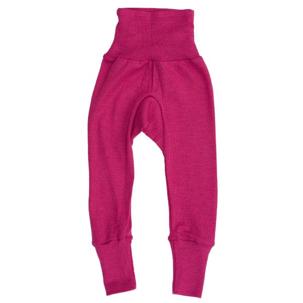 Cosilana Baby Pants, longleg with Elastic Waistband, 70% Wool 30% Silk (Pink, 7-17 Month (74/80))