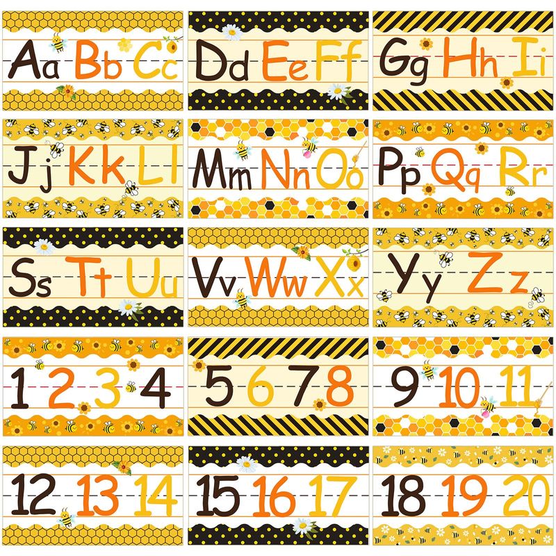 Chiisong 15 Pcs Alphabet Line Bulletin Board Set 26 Upper & Lower Case ...