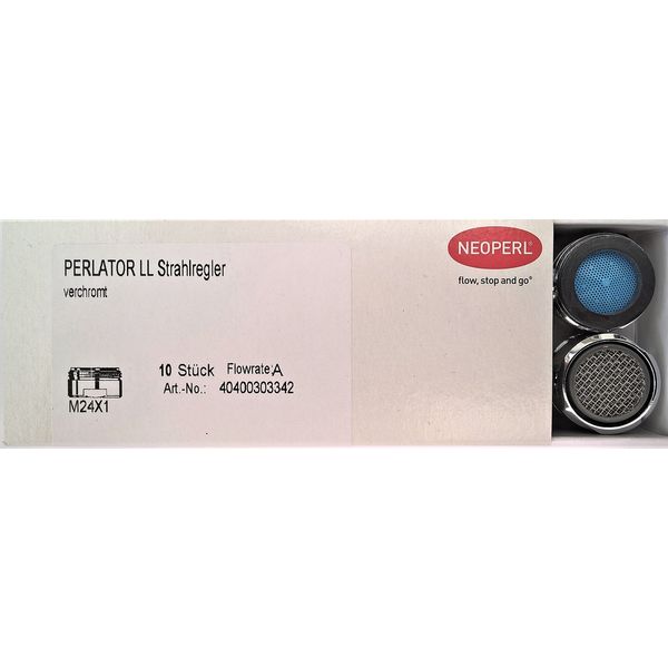 Neoperl LongLife Perlator, M24 x 1, Mixer Nozzle, Aerator, Flow Regulator