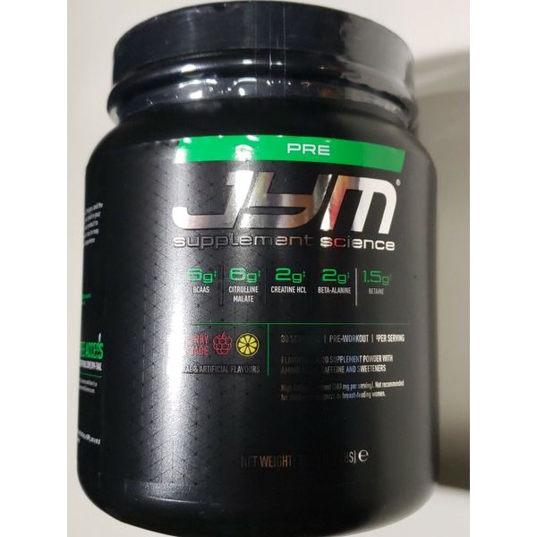 PRE JYM  Pre-Workout - 1.7 lbs - Raspberry Lemonade - 30 servings - Best 7/2024