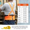Ergodyne ProFlex 100HV Back Support Brace, High Visibility Support Belt, 8" Spandex Material, Removeable Straps