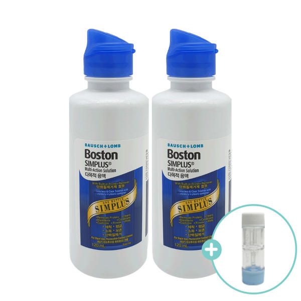 Boston Simplex 120ml x2 + Hard Lens Case Dream Lens Cleaning Liquid