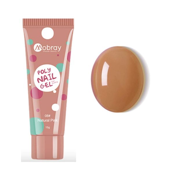 Builder Gel Jelly Crystal Nail Art Glue Quick Extension ACRYL GEL - UK STOCK (M0-08 Natural Pink)