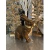 FAUX CHOCOLATE EASTER BUNNY RABBIT STATUE FIGURINE TABLETOP DECOR 10”