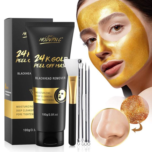 Blackhead Remover Mask, 24K Gold Peel off Mask, Gold Facial Mask Anti-Aging