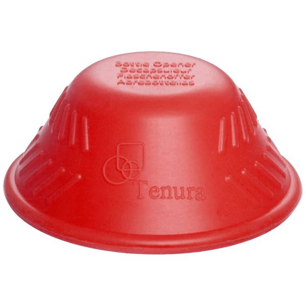 Tenura Red Silicone Rubber Bottle Opener for Users with Weak Grip or Limited Dexterity for Elderly and Arthritis Suffers Aid