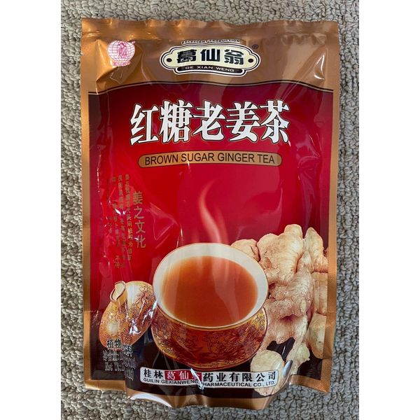 GEXIANWENG Brown Sugar Ginger Tea 10g*16 Tbag/160g. 葛仙翁 红糖老姜茶 160g.