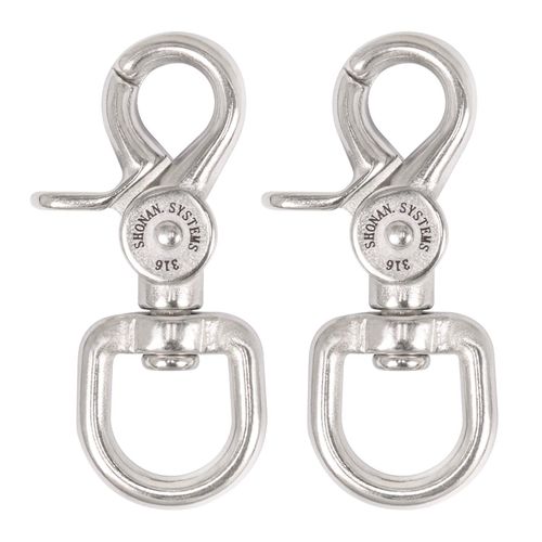 SHONAN 2.65" Trigger Snap Hooks, Marine Grade Stainless Steel 316 Swivel Trigger Snaps, 130 Lbs Capacity Scissor Snaps, 2 Pack Lobster Claw Clips for Flag Pole, Dog Leash, Camera Straps, and Cages