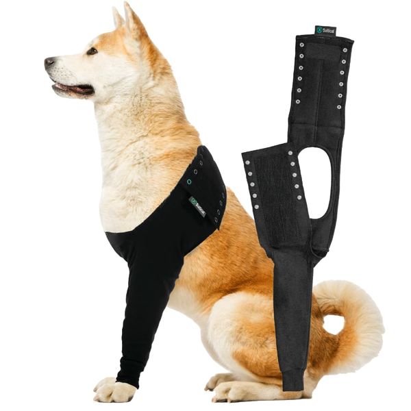 Suitical Recovery Sleeve for Dogs | Front Leg Protection After Surgery | Dog Leg Sleeve to Stop Licking | Machine Washable | Chest Circumference 31.5”- 40.9” | Sleeve Length 16.1” | XL | Single Sleeve