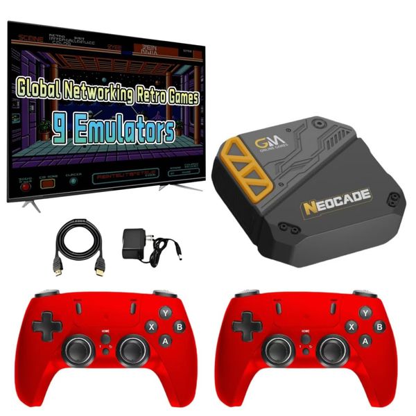 NEOCADE Retro Gaming Console, Game Consoles Built in 30 Games & 30000+ GlobalMatch Online Gaming Platform with Dual 2.4G Wireless Controllers