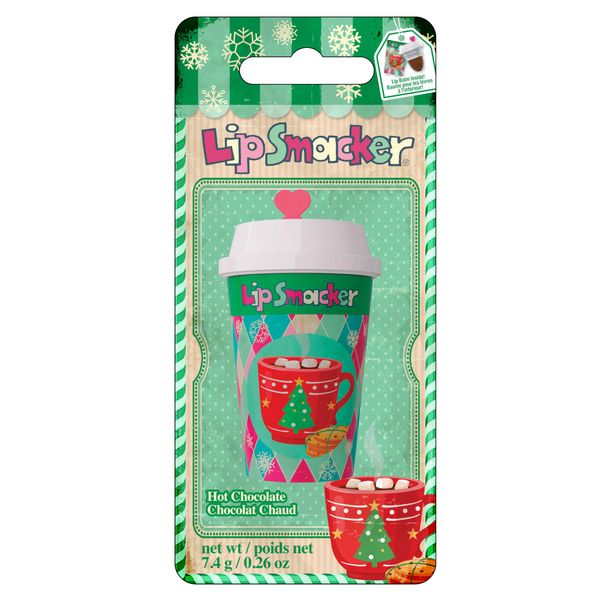 Lip Smacker Holiday Frappe Cup Lip Balm, Weihnachtlicher Lippenbalsam für Kinder, mit Rizinusöl, Feuchtigkeitsspendend und Leicht Aufzutragen, Hot Chocolate