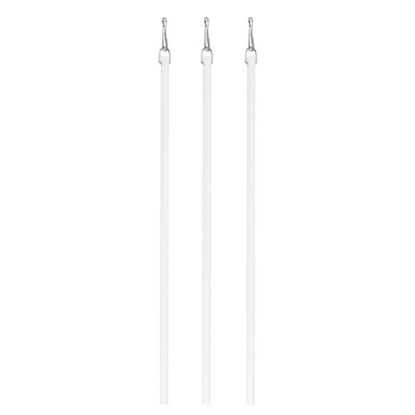 uxcell 3pcs 17" White Curtain Pull Rod Fiberglass Blush Line Wand Replacement Parts with Hooks Window Blind Draw Twand Window Opener Accessories