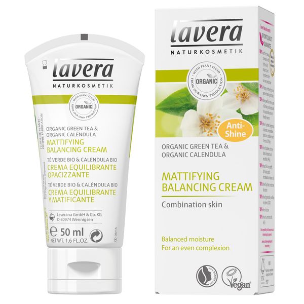 Lavera Mattifying & Balancing Facial Moisturizer, Organic Green tea - Intensive Moisture & Reduce Oiliness (50ml/1.6oz)