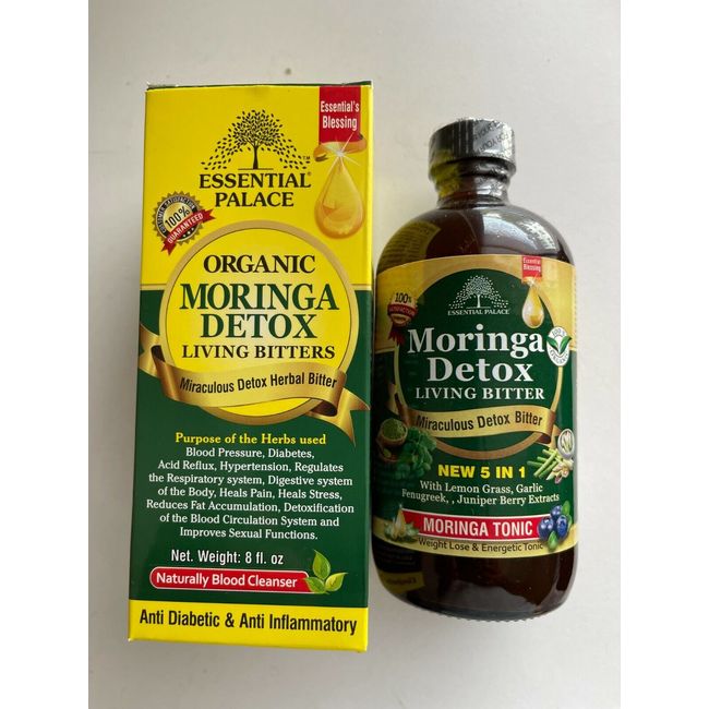 Essential Palace Organic Moringa Detox Living Bitter "Weight Lose Tonic" - 8oz
