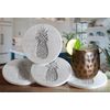 Pineapple Absorbent Coasters - Tropical Coasters for Drinks - Set of 4