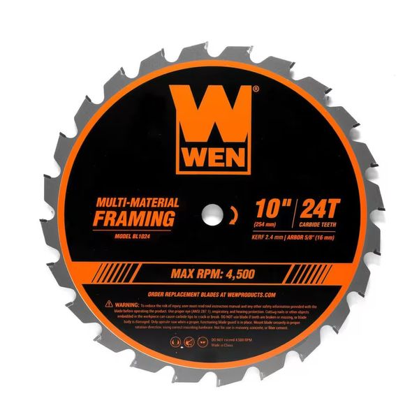 10 In. 24-Tooth Carbide-Tipped Professional Multi-Material Framing Saw Blade