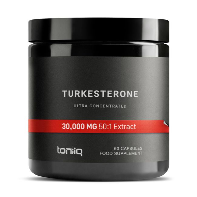 Ultra High Strength Turkesterone - 30,000mg Equivalent, 20% Turkesterone, 50x Concentrated - 600mg Dose - 60 Veggie Caps - Third-Party Lab Tested - One Month Supply - Ecdysterone Companion - Veg Caps