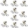 Electric Guitar Input Jacks 10Pcs Nickel Plated With Washers And Nuts