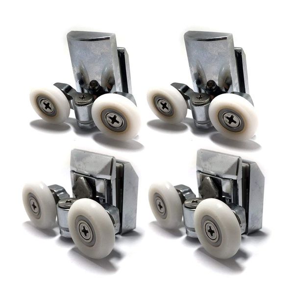 Smooth Zinc Alloy Shower Door Runners 23mm Twin Shower Door Rollers 2top 2bottom 4pcs