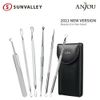 Anjou 11-Heads Professional Stainless Blackhead Acne Remover Set Skin Care Kit