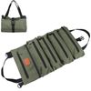 Roll Up Tool Bag, 16A Canvas Roll Up Pouch with 5 Zipper Pockets, Multi-Purpose Tool Pouch Roll(Green)