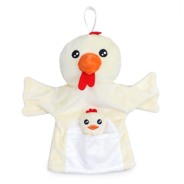 Hand Puppets Plush Animal Mum and Baby Handpuppets Toys for Imaginative Pretend Play Storytelling Early Education (Chicken)