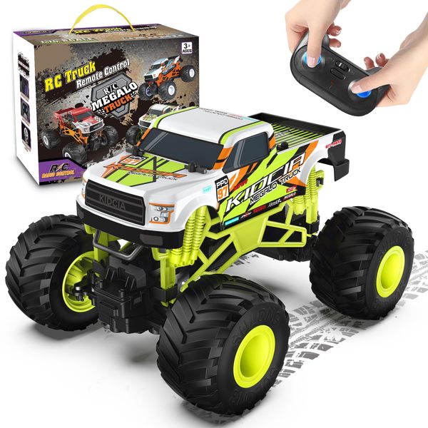 Scientoy Remote Control Car, 20KM/H Monster Truck Toys for Ages 5-7, 1:16 Scale All Terrain RC Cars for Boys & Girls Age 4-7, 2.4Ghz Off Road RC Truck, Christmas Birthday Gift for Kids