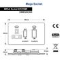 Gloss Brush Chrome 45A Cooker Control Switch Unit with 13A Socket Neon Indicators N331DME Screwless Plate Finish